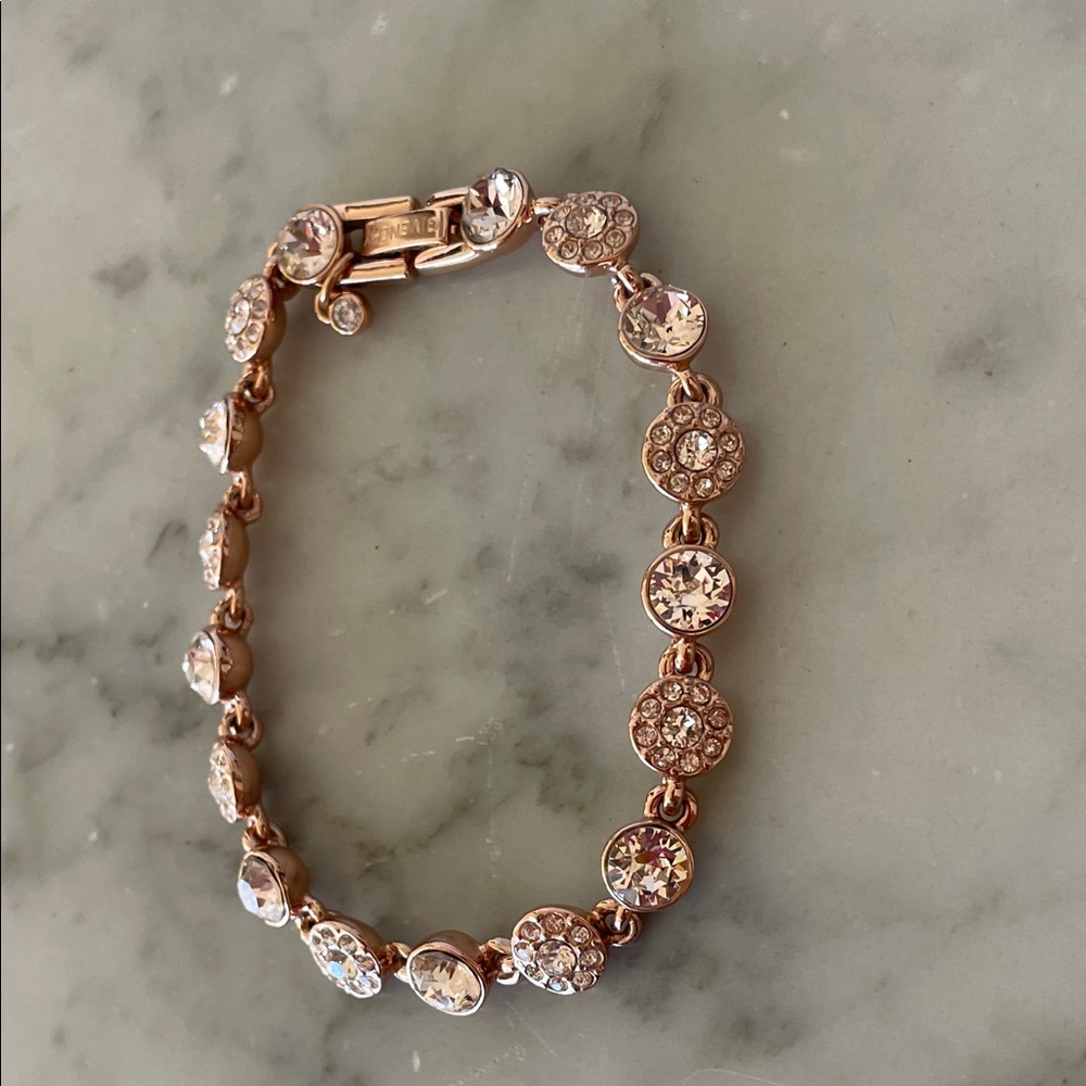 GIVENCHY Rose Gold Tennis Bracelet with Clear Crystals - Picture 8 of 16
